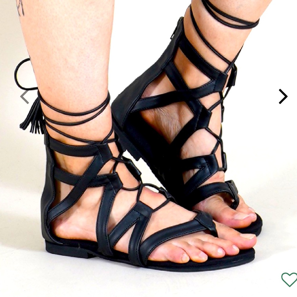Black Mohini sandals by GadoGado - strappy boho size 6.5/7